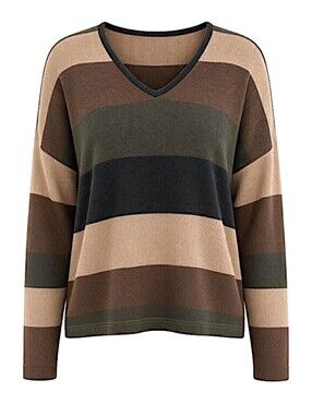 VTG Riah Fashion Oversized V-Neck Waffle Knit Sweater Woman's XL